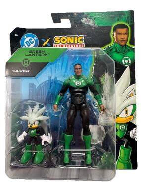 DC x Sonic The Hedgehog Wave 2 SILVER GREEN LANTERN Jakks Pacific 5" Figure NEW
